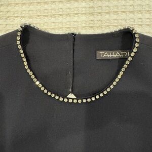 Tahari Black Dress with Metallic Accents
